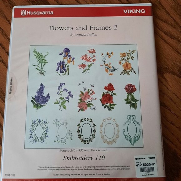 Husqvarna Viking Flowers and Frames 2 Embroidery Disk 119 by Martha Pullen - Picture 2 of 5
